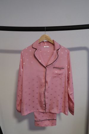 Yamamay Rosa Pyjama mit Herzmuster – süss & bequem