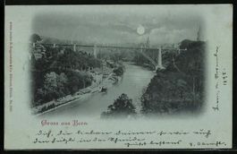 Mondschein-AK Bern, Flusspartie mit Br