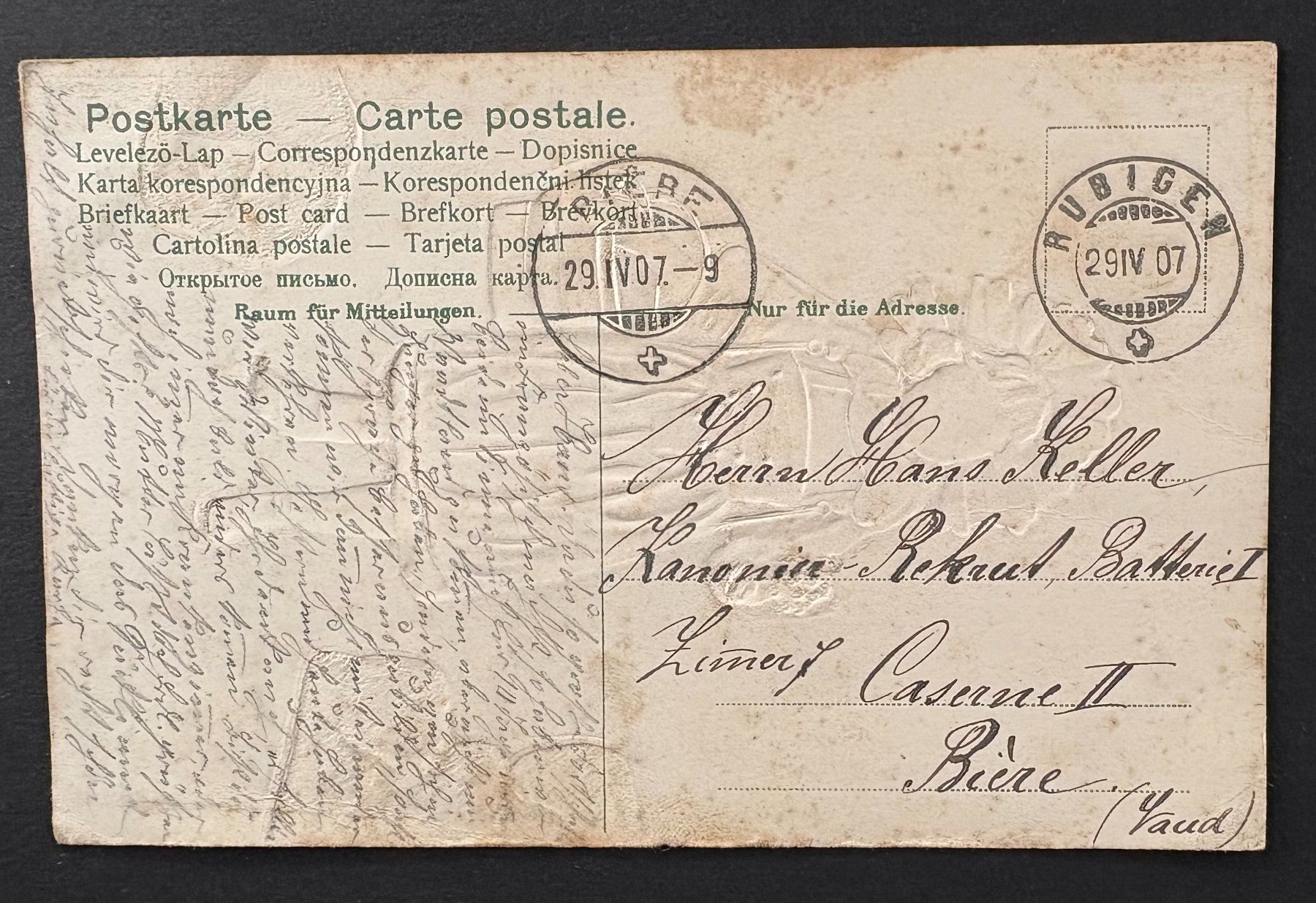 Cartoline postali: ANSICHTSKARTE BERNER TRACHT 1907 – Usato da Ostermundigen venduto da Wyatt-Earp 1