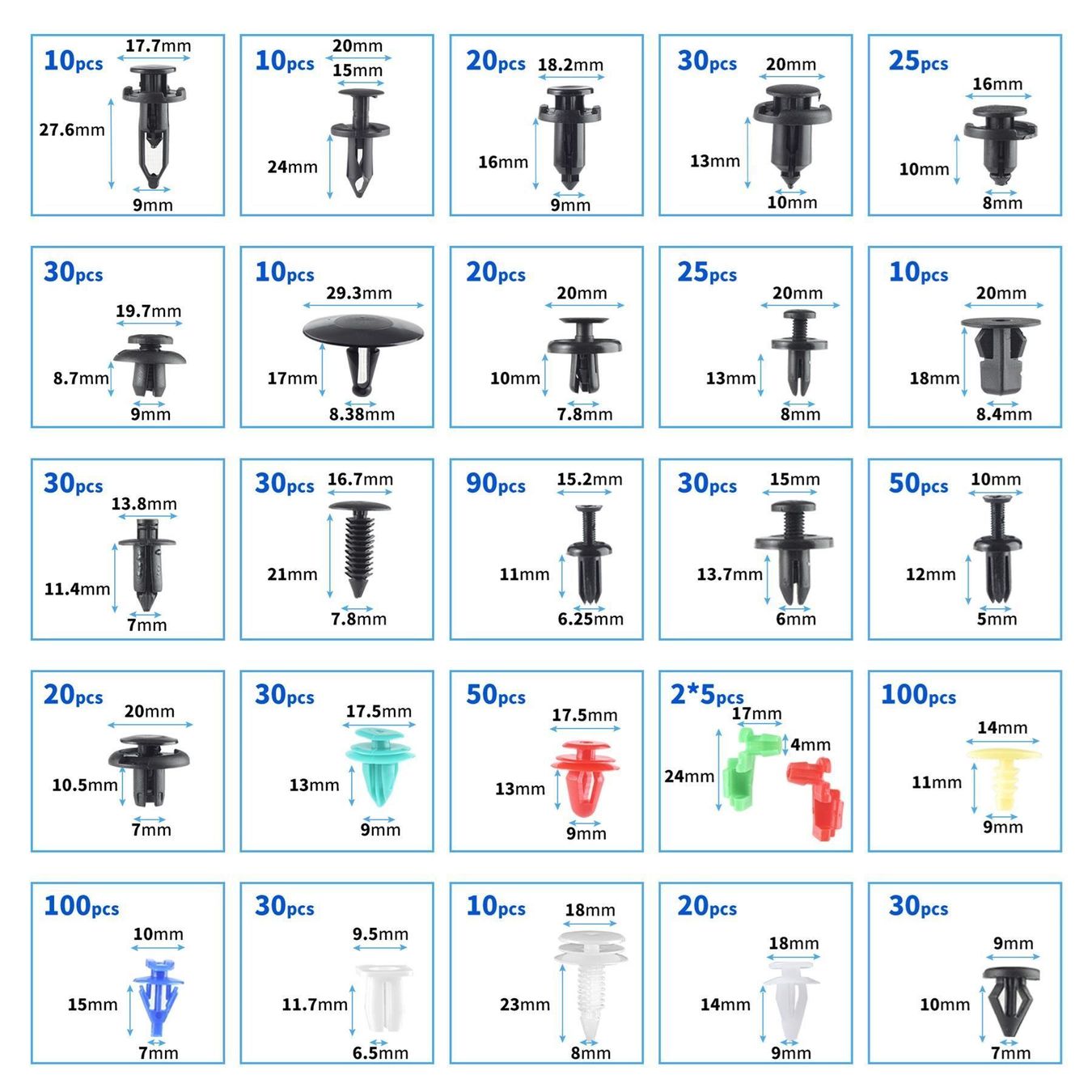 Ferramenta: 26 beliebteste Auto Befestigung Clips – Nuovo (secondo la descrizione) da Thun venduto da coverall 1