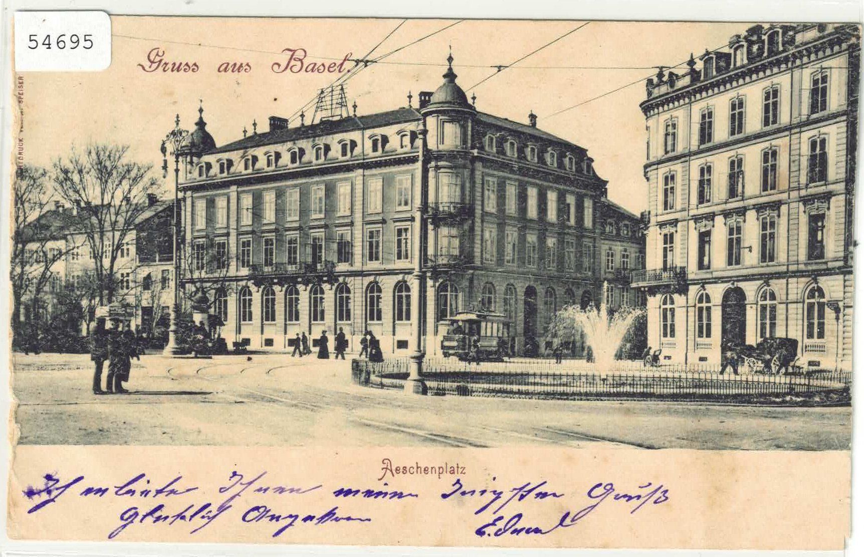 Ansichtskarten: Gruss aus Basel - Aeschenplatz - animee – Gebraucht aus Ettingen von Kartenplanet