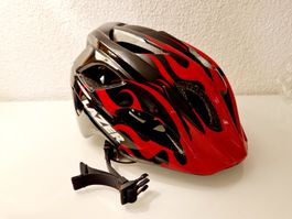 Velohelm Lazer Nuts Red Flame Helm Kinder / Jugendliche