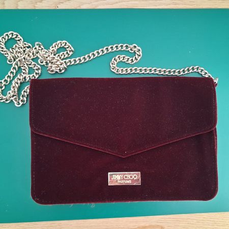 Jimmy Choo Cross Body Velvet Handbag Purple