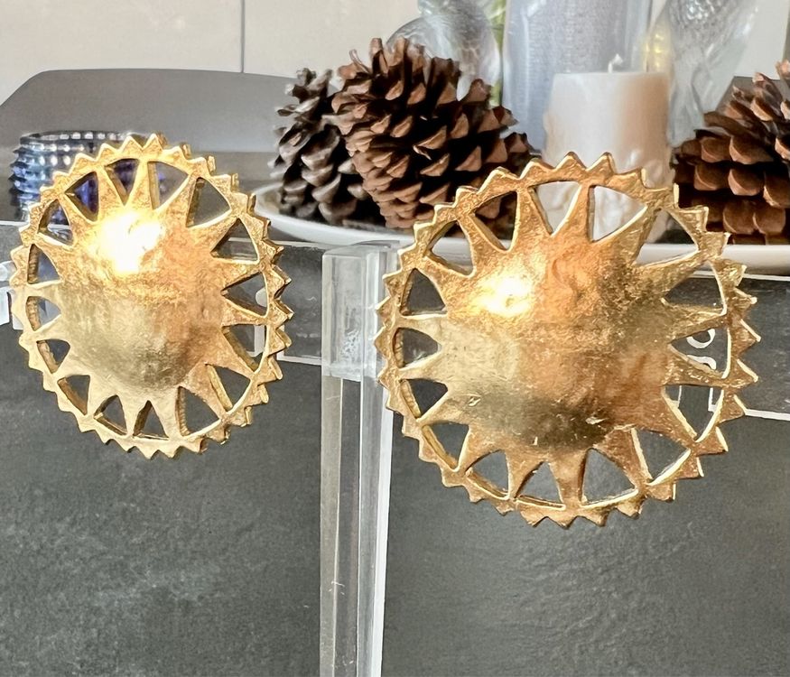 Clips D'oreilles Dorés Vintage Magfies Paris - Made In France - Occasion Satisfaisant