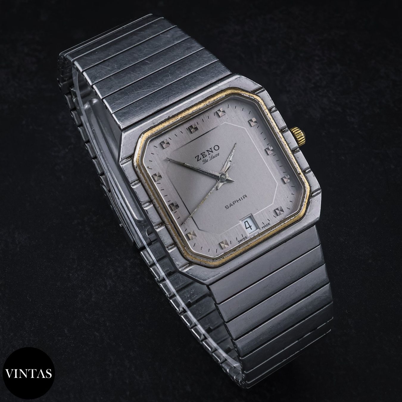 Zeno Orologi: Vintage Zeno De Luxe Saphir Caree – Usato da Zürich venduto da Vintas 3