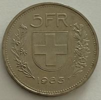 5 CHF Münze 1985 sehr guter Zustand