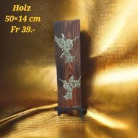 Holzbild Goldene Kolibri Handarbeit
