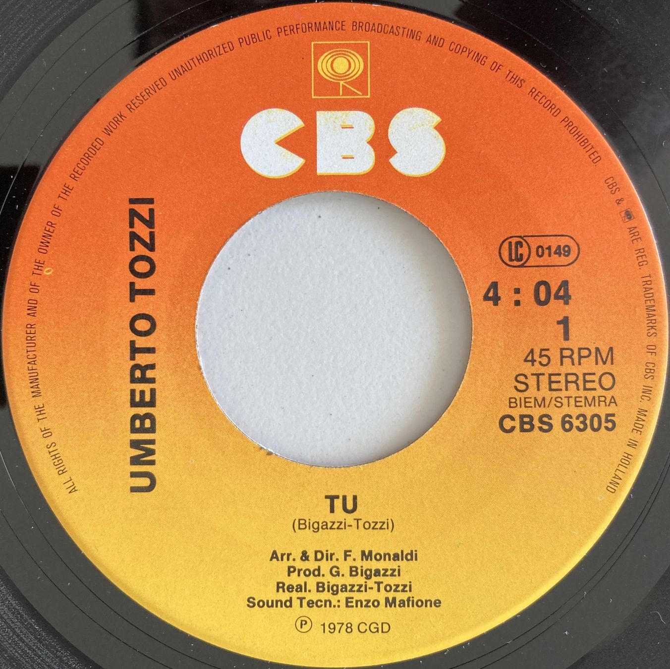 Dischi in vinile: UMBERTO TOZZI - TU – Usato da Bottens venduto da hotter-than-hell 2