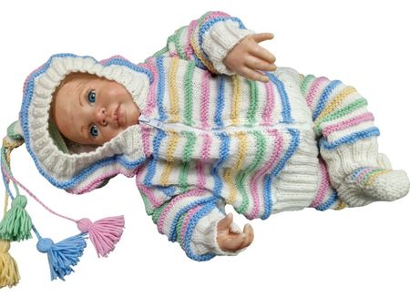 Ensemble bébé tricoté main 3-6 mois UNIQUE