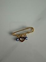 Anstecknadel Herz & Evil Eyes, gold