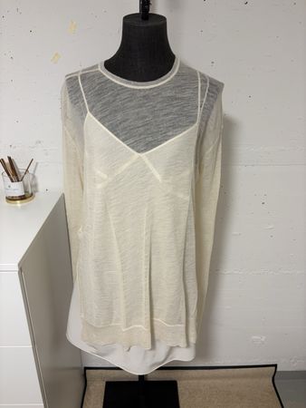 Celine Pullover Alpaka Seide Mix Beige Grösse S