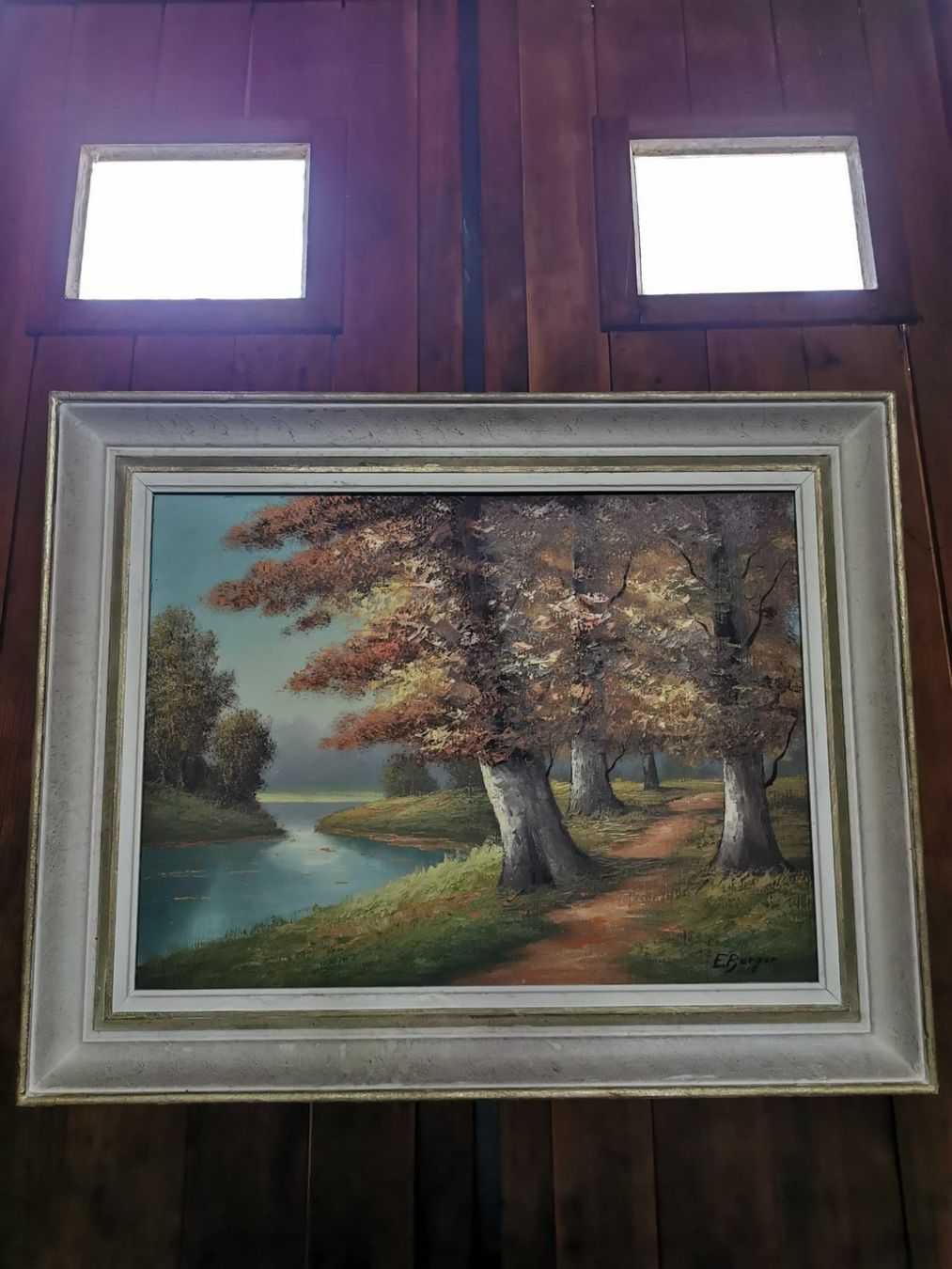 Dipinti: Gerahmtes Ölgemälde (E.Burger "Herbstlandschaft") – Usato da Küssnacht am Rigi venduto da DB_Shop