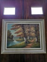 Gerahmtes Ölgemälde (E.Burger "Herbstlandschaft")