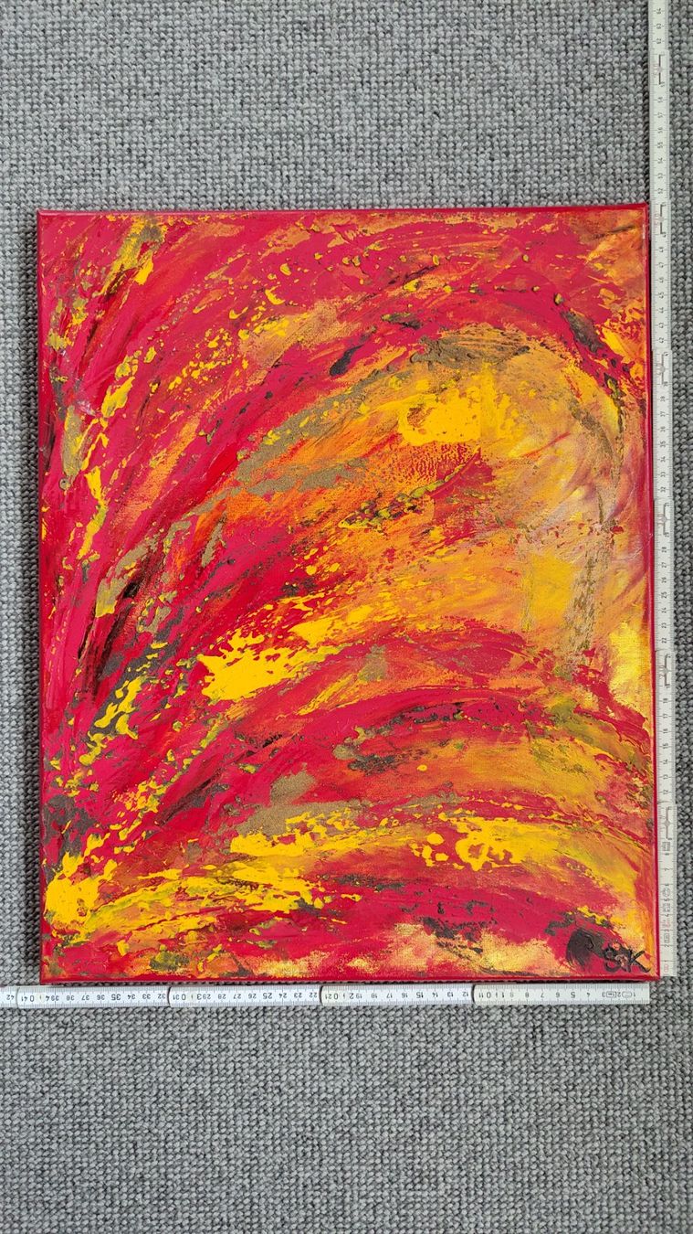 Gemälde: Abstraktes Acrylbild, handgemalt 40x50cm – Gebraucht aus Ballwil von bom_ar