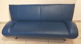 grosszügiges blaues Rolf Benz 2er-Sofa - Gesamtbreite 200 cm