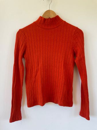 Ripp-Pullover mit Stehkragen von THINKING MU | Rost, Gr. S