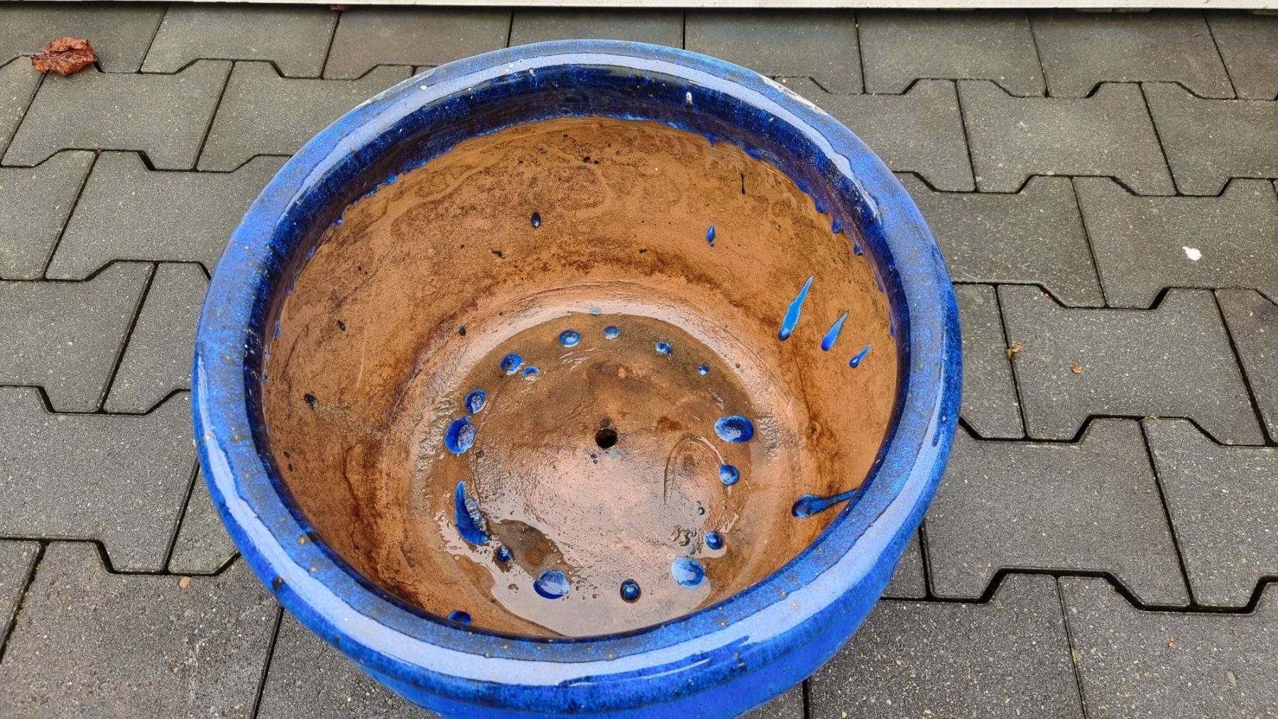 Blumentöpfe: Schöner grosser blau Glasierter Übertopf – Gebraucht aus Lotzwil von  2