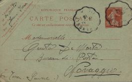Alte Postkarte Frankreich, gel. nach Novaggio
