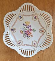 Vintage Porzellan Obstschale goldfarbene Details,made in GDR
