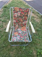 Faltbarer Vintage-Gartenstuhl mit Blumenmuster, 70er Jahre