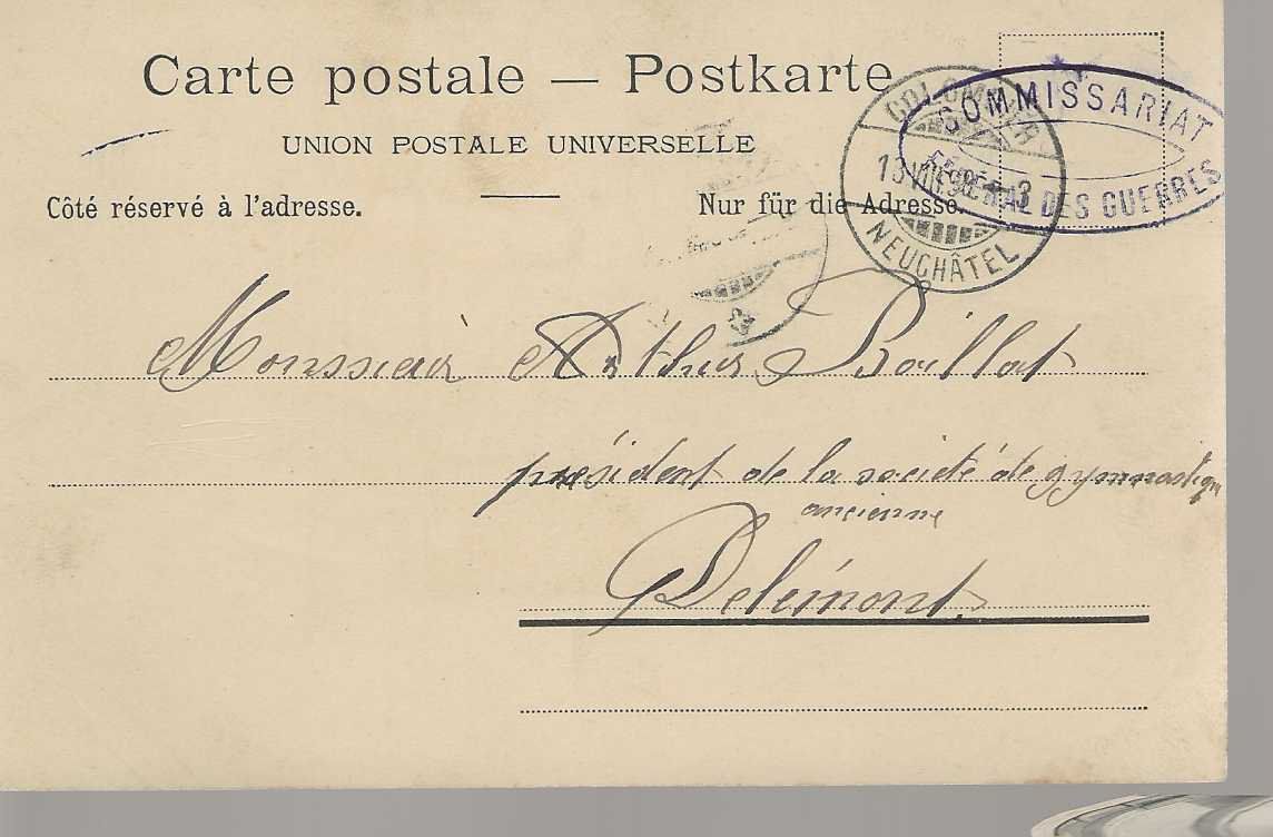 Cartoline postali: carte postale Neuchâtel monument République – Usato da Sorvilier venduto da carose01 1