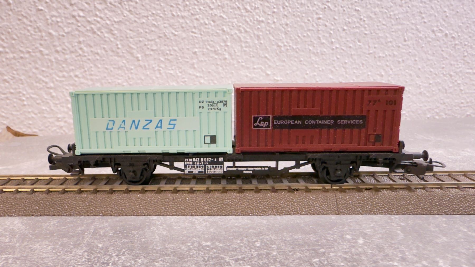 Lima Modellini di ferrovie: Lima Containerwagen H0 / DC – Usato da Schlieren venduto da rat_lq6b 1