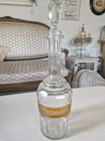 Karaffe Vermouth Kristallglas, mit Verschluss, antik