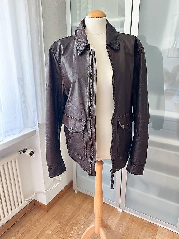 Jack & Jones Giacche: Herren Lederjacke Echtleder Gr. XL dunkelbraun – Usato da Zumikon venduto da luthien1805
