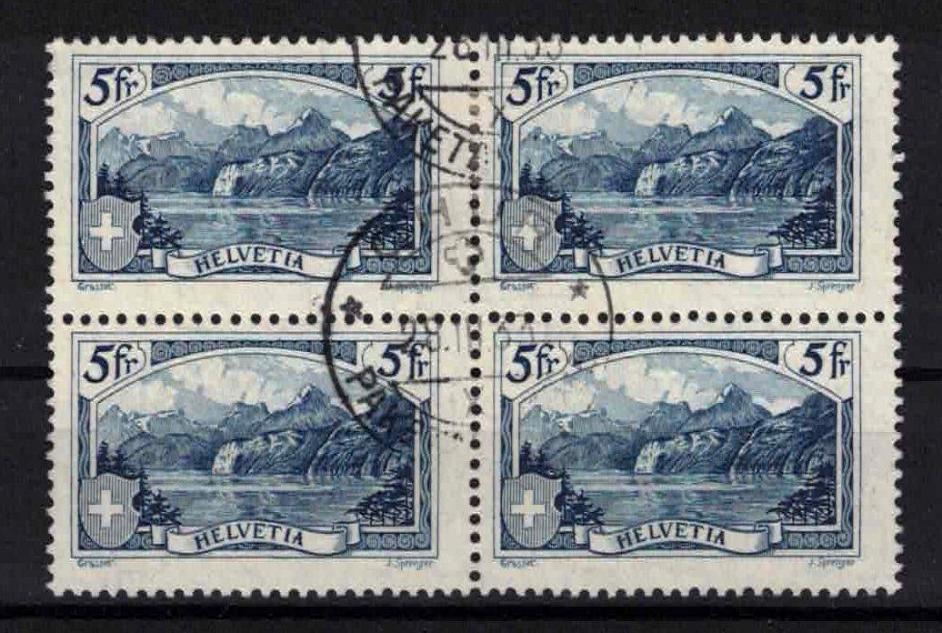 1931 Gebirgslandschaften 5Fr. Rütli Nr.178 im 4er-Block ʘ (Neu (gemäss ...