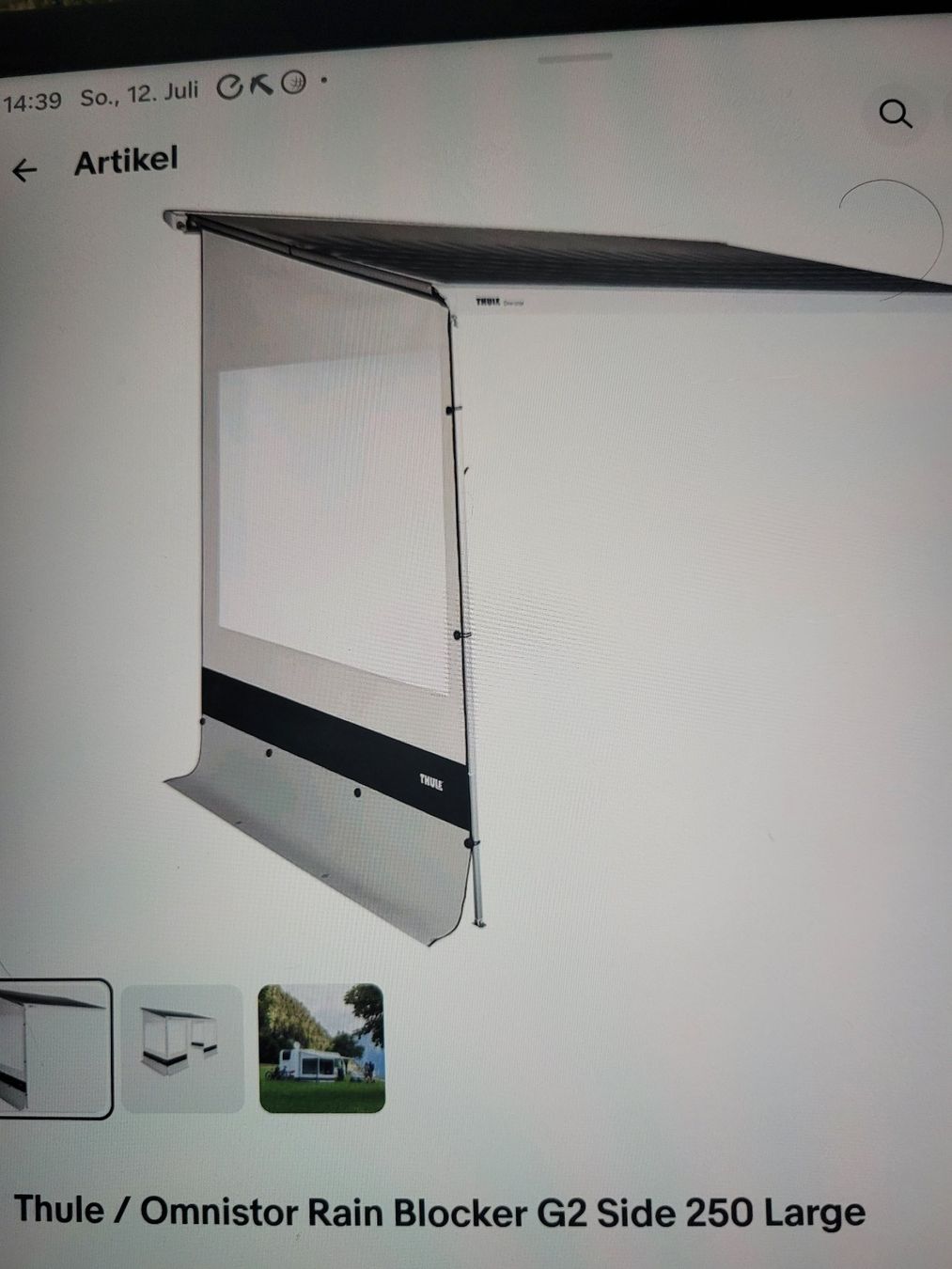 Thule Verande & Tende da sole: 3 Seitenwände Thule/Omnistore – Usato da Schleitheim venduto da cabrio58 2