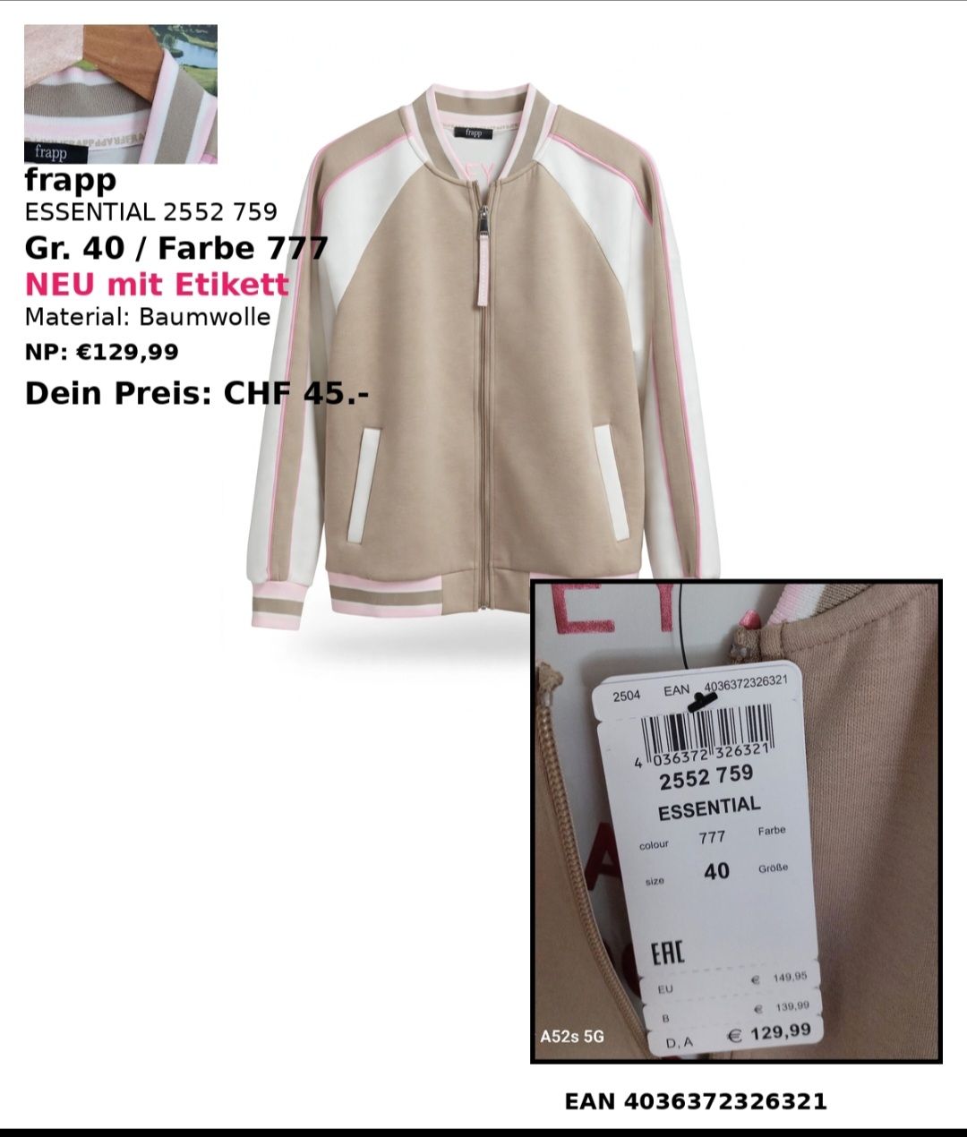 Jacken: FRAPP Leichte Freizeitjacke – Neu und originalverpackt aus Wollerau von SUSA8832 2