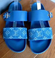 Louis Vuitton Bom Dia Mule/Sandalen, Gr. 39, blau