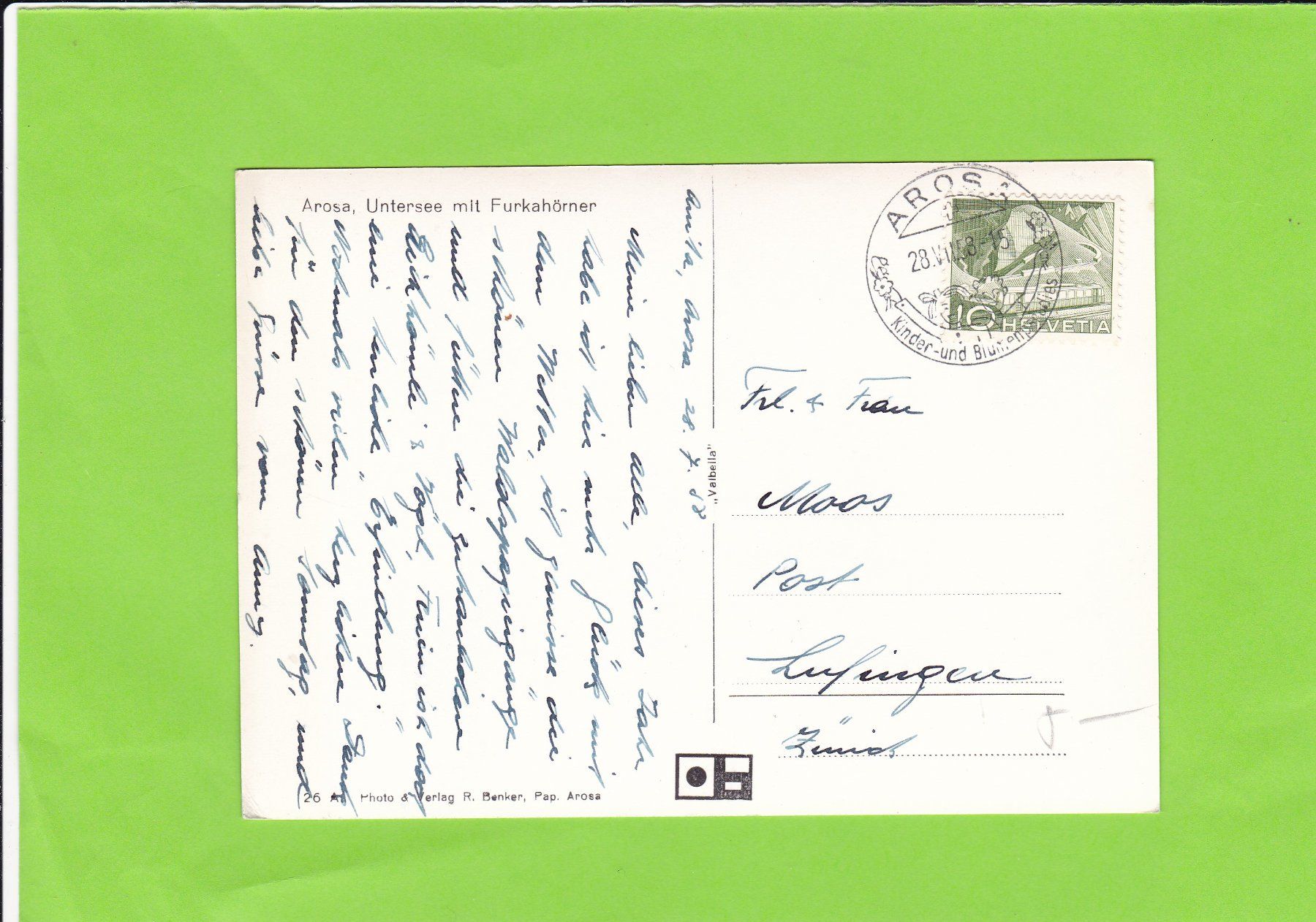 Cartoline postali: Arosa-Untersee – Usato da St. Peterzell venduto da neckertal 1