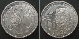 BRD 10 Euro 2011 G, FRANZ LISZT, Silber unz