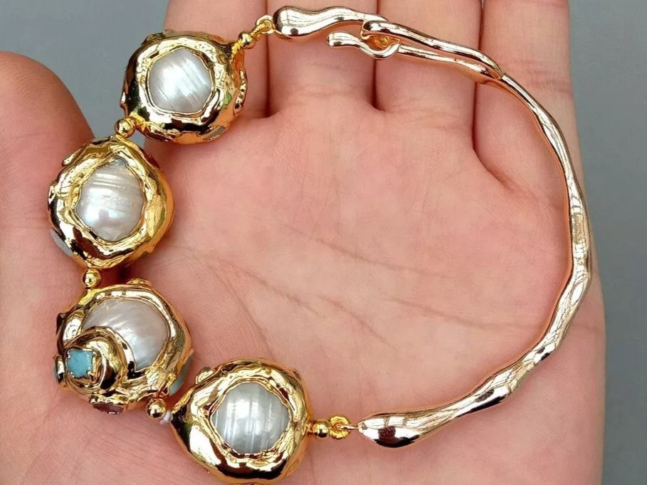 Bracciali & Braccialetti: Lua Design weiss Perlen Armband Echt Bracelet rigide Perle – Nuovo (secondo la descrizione) da Prilly venduto da ilyria73 7