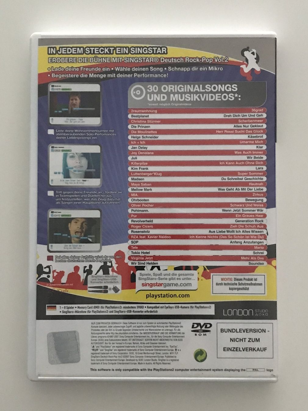 Spiele: PS2 - SingStar Deutsch Rock-Pop Vol. 2 – Gebraucht aus Allschwil von Bullach 1