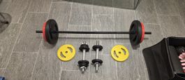 Dumbbell and Barbell Set with Weight Plates 