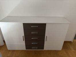 Sideboard Weiss/Anthrazit 5 Schubladen guter Zustand