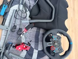 Logitech G29, Playseat Challenge +Shifter & PS5 Spiele