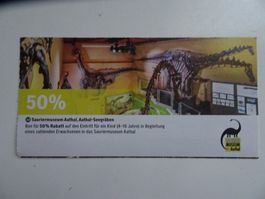 50% Rabatt Kindereintritt Sauriermuseum Aathal