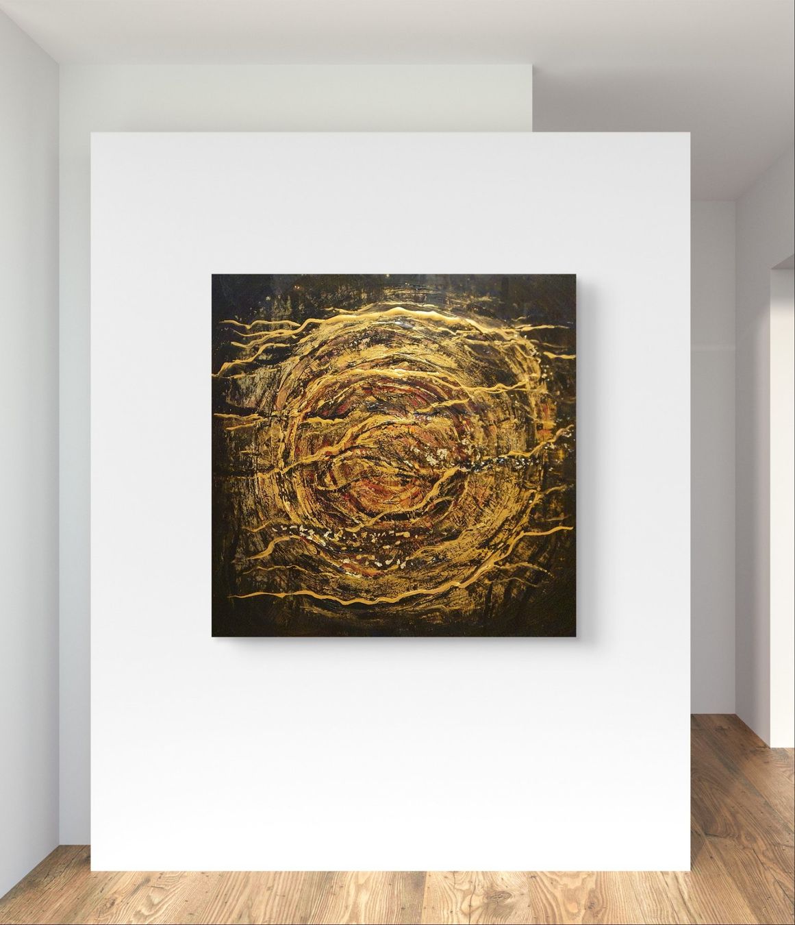 Dipinti: Acrylbild Abstrakt mit Gold, 80x80 cm – Nuovo e nell'imballaggio originale da Beinwil am See venduto da Superchance 1