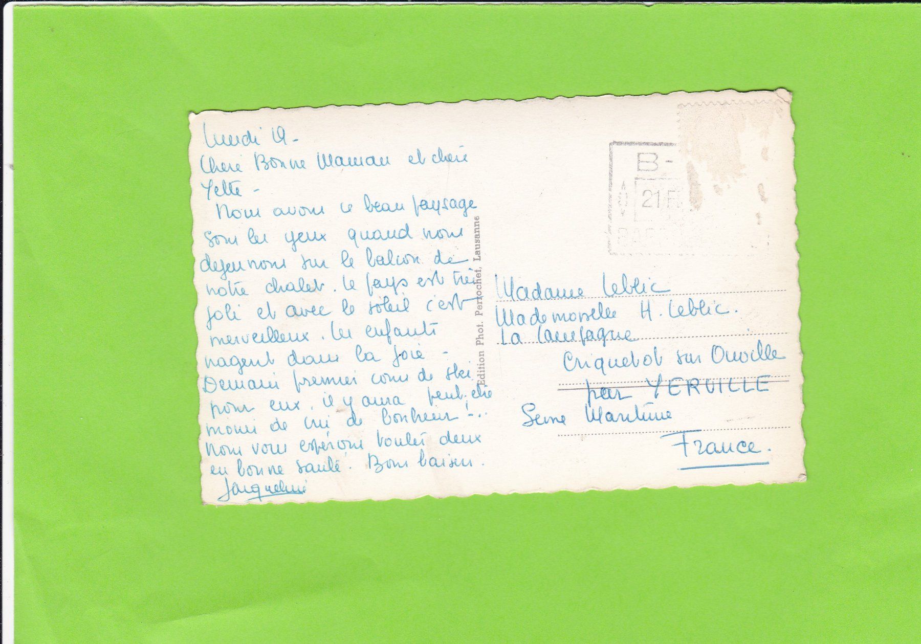 Cartoline postali: Route d'Anzelndaz s/Gryon – Usato da St. Peterzell venduto da neckertal 1