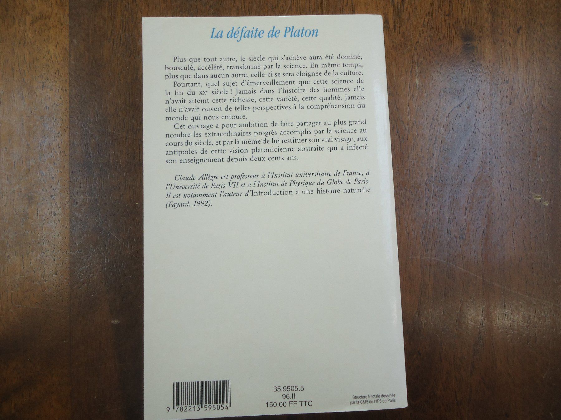 Libri: La défaite de Platon - Claude Allègre – Usato da Vessy venduto da mafabe 1