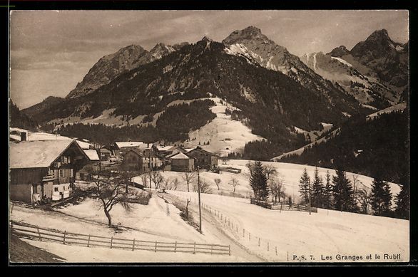 Cartoline postali: Château-d'Oex, Les Granges et le Rubli – Usato da Berlin venduto da bartko-reher
