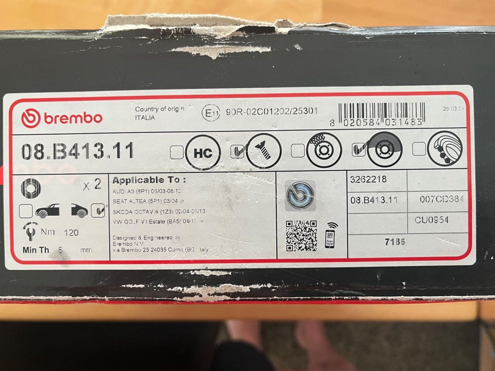 Brembo Tutti pezzi di ricambio auto: BREMBO Bremsscheibe Prime 08.B413.11 – Nuovo (secondo la descrizione) da Vinelz venduto da Lewis001