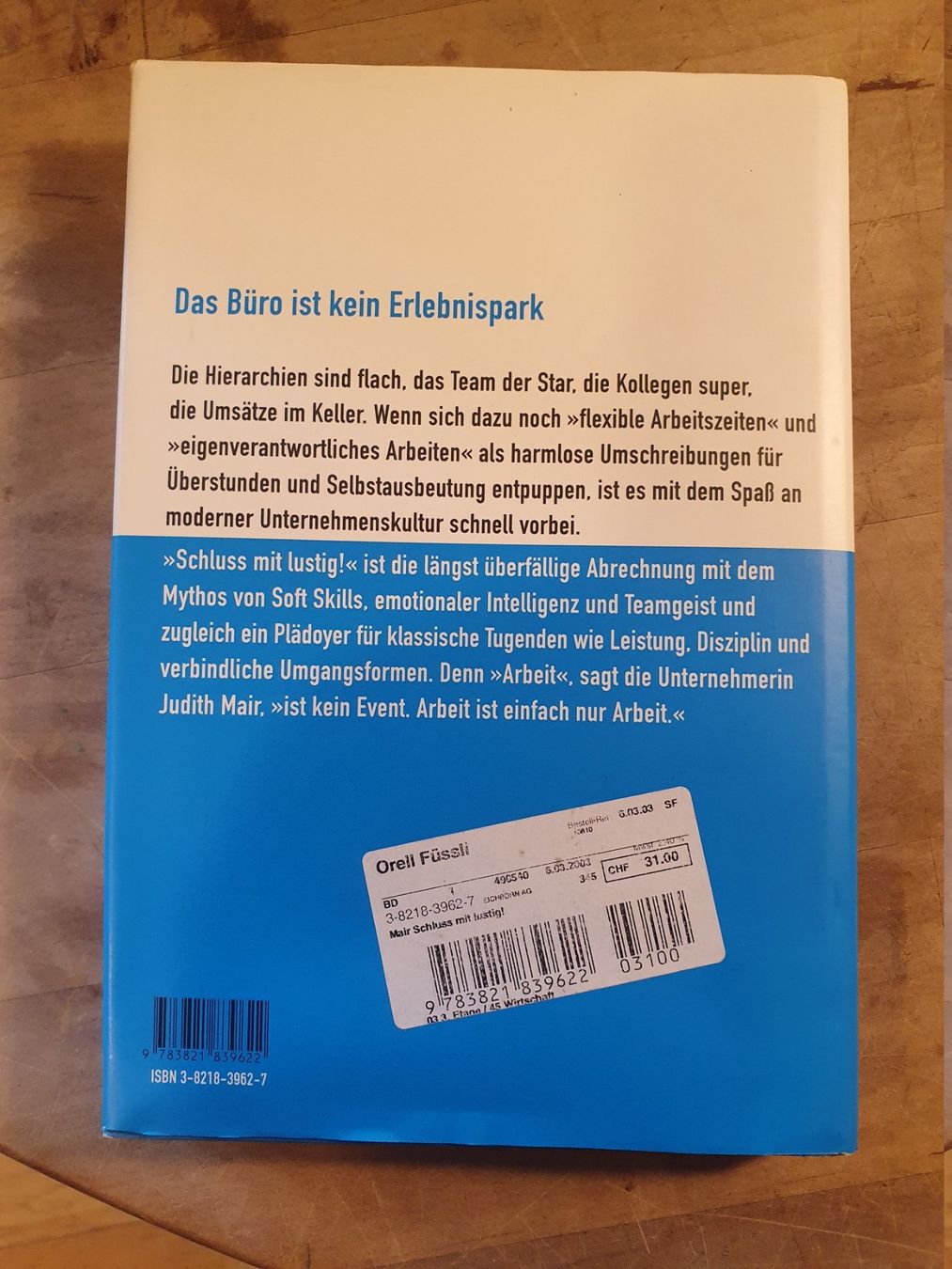 Libri: Schluss mit lustig! Judith Mair Eichborn – Usato da Zürich venduto da loosebone 4