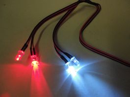 LED Lichtset mit Schalter, 2x Rot 2x Weiss. Schaltbar per RC