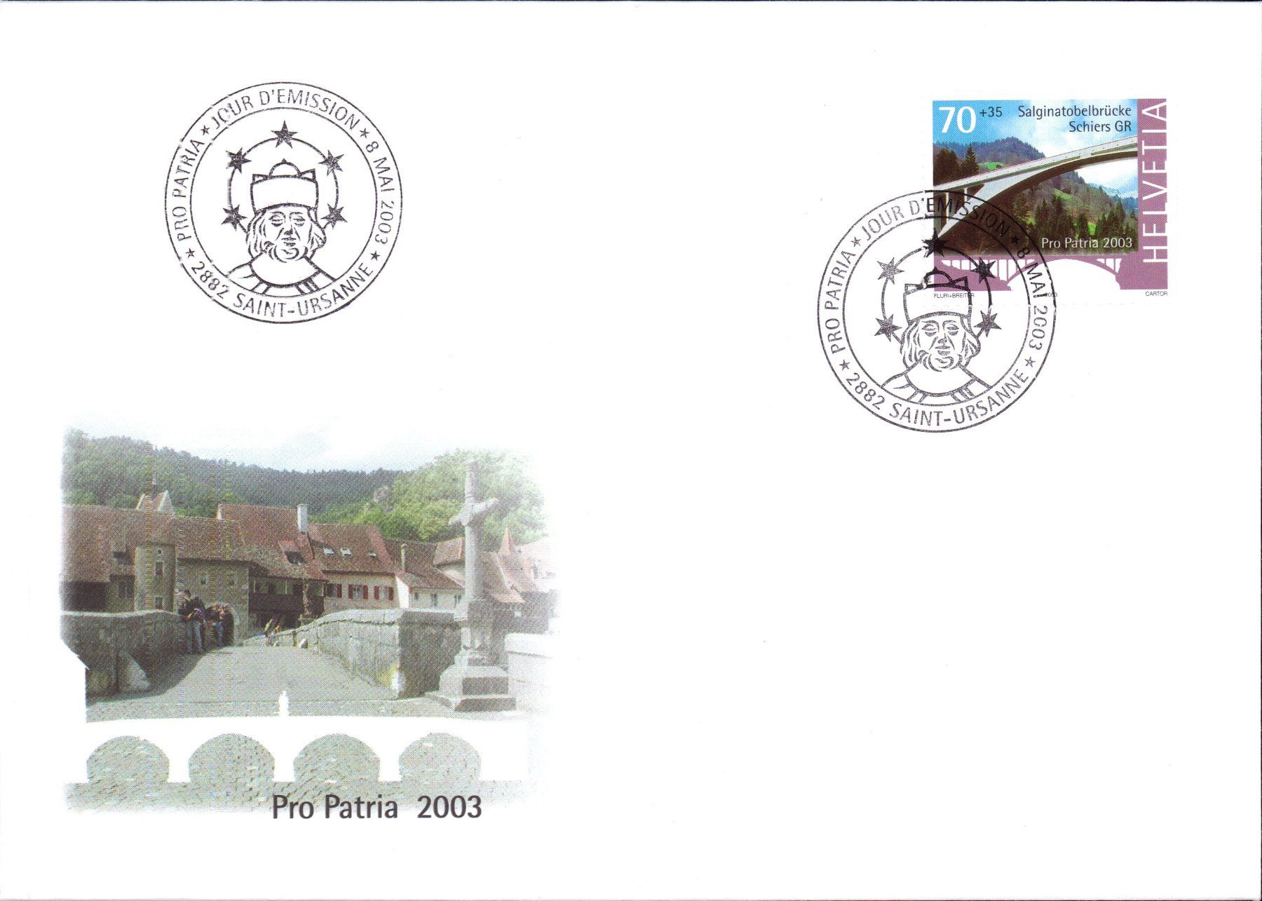 Tutti i francobolli: 2003 FDC Pro Patria   KW 20.00 – Usato da Eggersriet venduto da stamp303 2