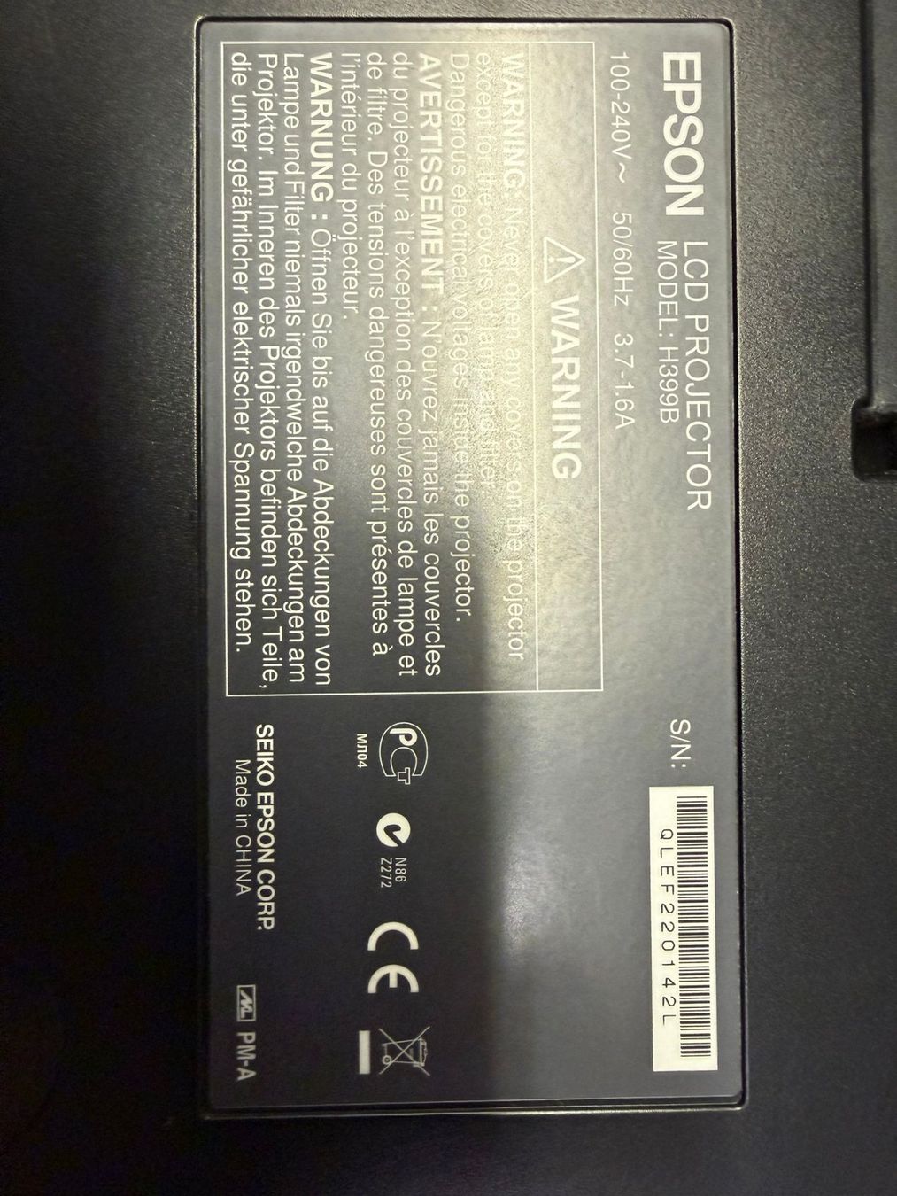 Epson Vidéoprojecteurs: Epson EH-TW9000 Model: H399B defekt – Défectueux à Oberengstringen par Limmat8102 1
