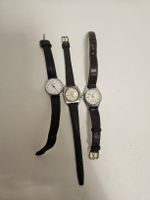 3 Damenarmbanduhren Vintage Konvolut mit Lederarmband